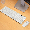 Slim 2.4G Wireless Keyboard Cordless Optical Mouse for PC Desktop White