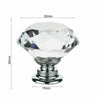 16Pcs Clear Diamond Crystal Glass Door Knobs Drawer Wardrobe Cabinet Handles