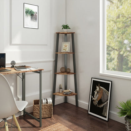 4 Tier Corner Shelf Ladder Shelving Unit Display Bookshelf Bookcase Storage Rack