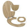 WC Toilet Seat with Soft Close Duroplast Adjustable with soft closing lid wood