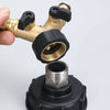 3/4'' 2-Way Double Garden Brass Tap Water Hose Pipe Splitter Adapter Connector
