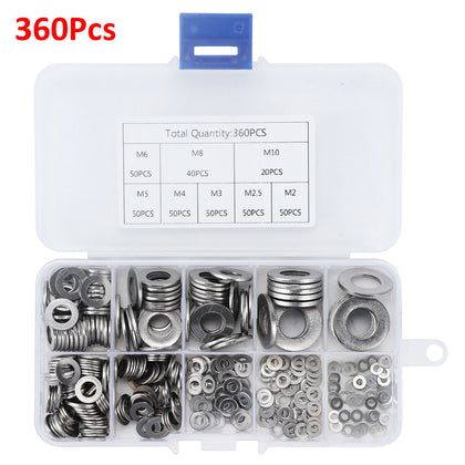 Washers set 360 Stainless Steel Flat & Spring Washer Assortment Rust Resistan