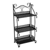 3 Tier Tall Black Metal Plant Stand Rack Bookshelf Storage Unit Shelf Bookcase