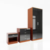Modern High Gloss Wardrobe Chest of Drawers Bedside Table Bedroom Furniture Set