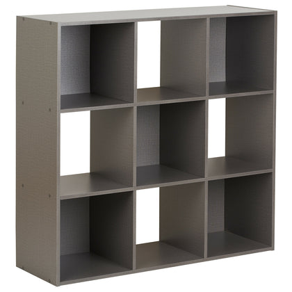 Hartleys Grey 9 Cube Modular Square Storage/Shelving 3 Tier Shelf Display Unit