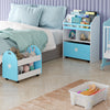 Children Bookcase set of 2 Toy Storage Unit with Wheels Book Organizer Removable