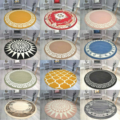 Circular Circle Round Rugs Floor Carpets Small Extra Large Mats Modern Cheap UK