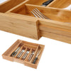 Bamboo Extending Cutlery Tray Drawer 6-8 Adjustable & Durable Compartments