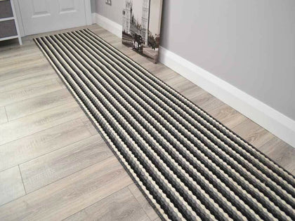 Grey Cream Rubber Back Mat Long Wide Corridor Hallway Rugs Hall Runner Anti Slip