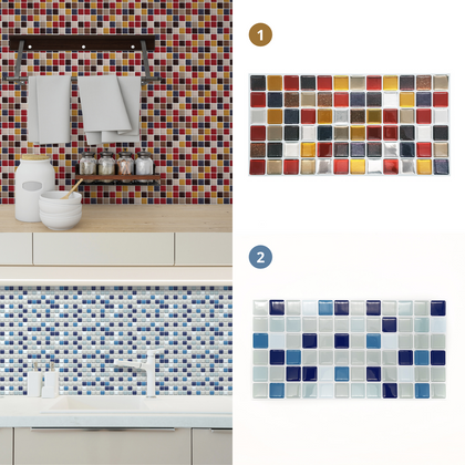 Peel and Stick Tile Kitchen Backsplash Mosaic Water Resistance Self Adhesive