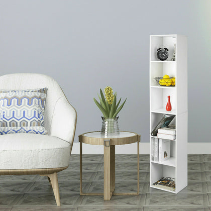 4 5 6 Tiers Bookcase Book Display Storage Unit Stand Shelf Home Office MDF White