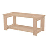 Two-Tier Contemporary Coffee Table w/ Open Shelf 4 Legs Home Furniture Vintage