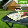 Folding Side Table Glass Top Small Side Stool Drink Coffee Garden Home Furniture