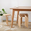 Set of 4 Wooden Stools Stacking Dining Stools Breakfast Seating Stackable Seats