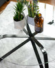 Round Glass Table with Black Legs Lounge Livingroom Modern