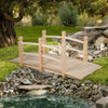 Wooden Garden Bridge Fir Wood Bridge Outdoor Pond Walkway Lawn Déco with Railing