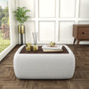 Rectangular Beige Upholstered Coffee Table with Storage - Clio CCC022