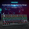 Mechanical Gaming Keyboard Wired 87 Keys RGB Rainbow Backlit USB for PC Loptap