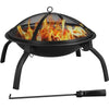 Garden Fire Pit Outdoor fire Bowl for Bonfire Camping BBQ with Mesh Lid/Cooking