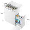 Bathroom Toilet Slim Floor Cabinet Narrow Storage Cupboard with Drawers White