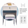 Modern White Dressing Table Set Makeup Vanity Desk With Stool Mirror &Drawer