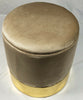 Round Ottoman Storage Pouffe Stool Soft Velvet Footstool Dressing Vanity Chair