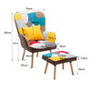 Upholstered Button High Back Wingback Tub Chair Armchair Sofa Seat + Footstool