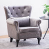 Occasional Chesterfield Tub Chair Upholstered Wing Backed Armchair Lounge Fabric