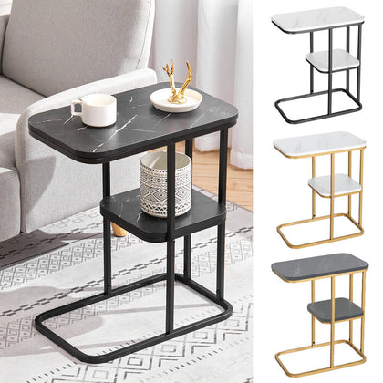C-Shaped Side Table Sofa End Table Coffee Snack Laptop Desk Living Room Bedroom
