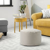 Fabric Round Ottoman Footstools Foot Rest Stool Pouffe Living Room Furniture NEW