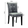 Grey Dining Chair Velvet Button Dining Room Chairs Pull Ring Knocker Nailheads