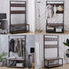 Industrial Steel Clothes Rail Rack Stand Rustic Wood Retro Vintage Garment 180cm