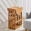 Wooden Sofa Side Coffee Table w/ Storage Shelf Rack Foldable Tabletop Lamp Table