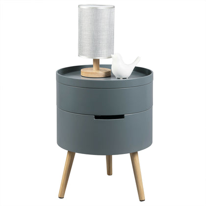 BedsideTable NightstandTable Cabinet with 2 Storage Compartments Bedroom Storage