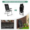2PCS Patio Folding Reclining Chair Adjustable Garden Lounge Seat W/ Pillow & Arm