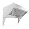 Commercial Exhaust Hood 9FT Food Truck Hood Exhaust 201 Stainless Steel