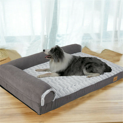 Deluxe Grey Dog Sofa Bed Mattress 10/12 CM Thick Cervical Vertebra Protective