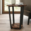Industrial Rustic Wood Coffee Table 2 Tier Side End Table Lamp Telephone Stand