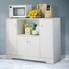 White Sideboard Storage Cupboard Display Cabinet Matt Sides With Drawers & Doors