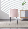Set of 2 Velvet Dining Chairs Soft Padded Seat Metal Legs Modern Office Kitche您