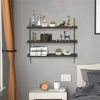 Industrial 3-Tier Shelving Wall Mounted Rustic Hanging Floating Wood Book Shelf