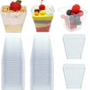 50pcs Square Plastic Dessert Cups Mini Cubes 2oz/60ml Strong Cup Party Decor UK