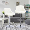 2pcs Cream MADRID Gas Lift Faux Leather Bar Stools Home Kitchen Breakfast Bar