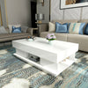 Modern High Gloss Coffee Tables End Side Table 2 Drawers Living Room White/Black
