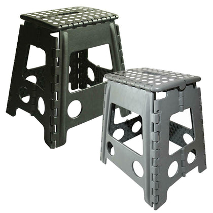 FOLDING STOOL MULTI PURPOSE PORTABLE CHAIR HOME SEAT PLASTIC COLLAPSIBLE STEP