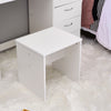 Modern Dressing Table Stool Makeup Desk w/4 Drawer & Large Mirror White vanity