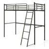 3.5FT Single Metal Loft Bed Frame High Sleeper Bunk Bed Study Desk Cabin Bed