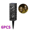 6X Solar Power Garden Post Light Waterproof LED Outdoor Yard Path Lighting Lamp