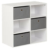 Hartleys White 6 Cube Kids Toy/Games Book Shelf Bedroom Storage Unit & 3 Drawers