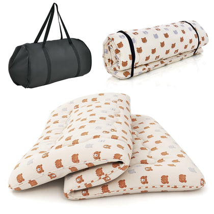 Futon Mattress Floor Roll Up Mattress Tatami Mat Washable Cover with Carry Bag